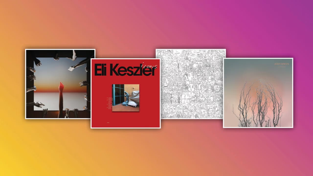 A header image with four album covers
