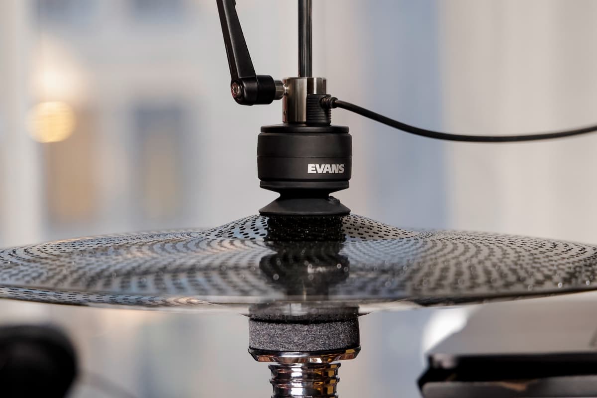 Hi-hat sensor mounted on a hi-hat stand