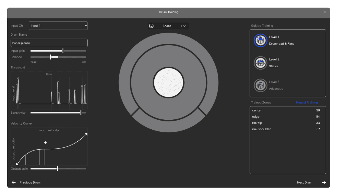 A screenshot of the training page with new parameters