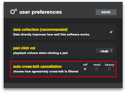 A screenshot of the new auto crosstalk setting.