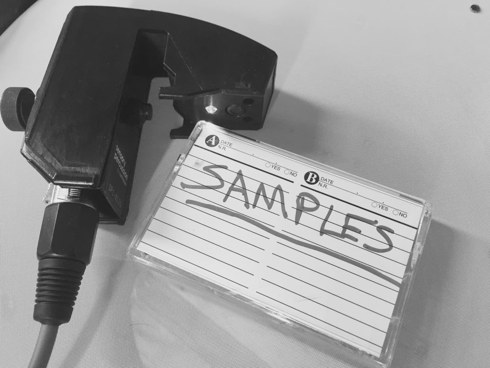 A photo of a sensor and a tape