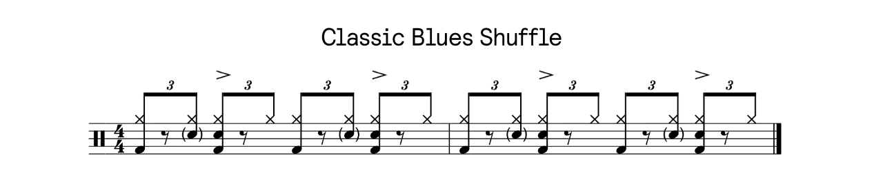 A transcription of a classic blues shuffle