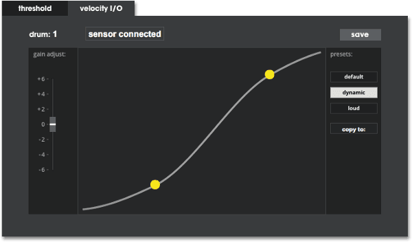 A screenshot of the new velocity I/O panel