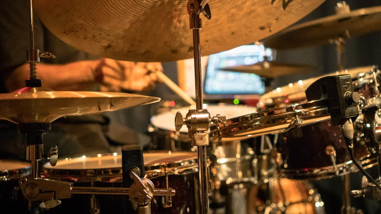 A hybrid drum kit with Sensory Percussion