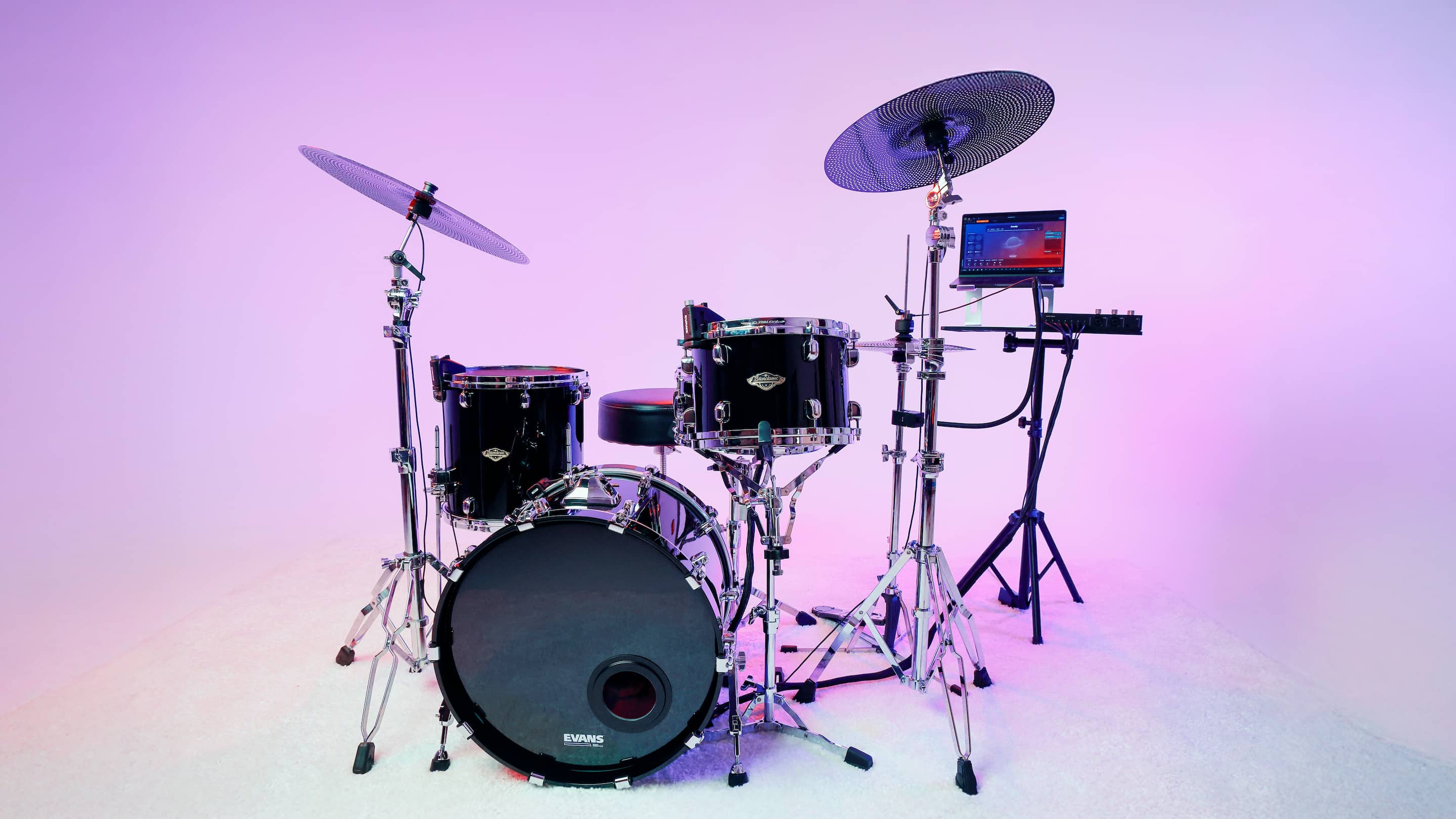 Full drum kit with sensors