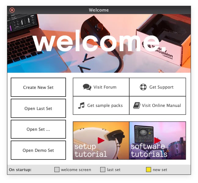 A screenshot of the new welcome screen.