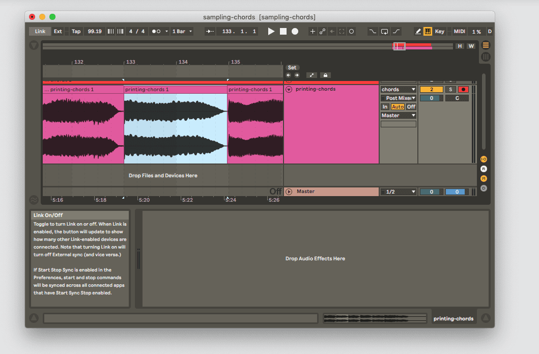 a screenshot of a waveform that has been separated into a new clip because of edits on both sides of the waveform