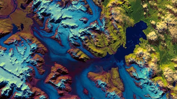 The pack cover for Worldly Sounds, an aerial photo of a world map