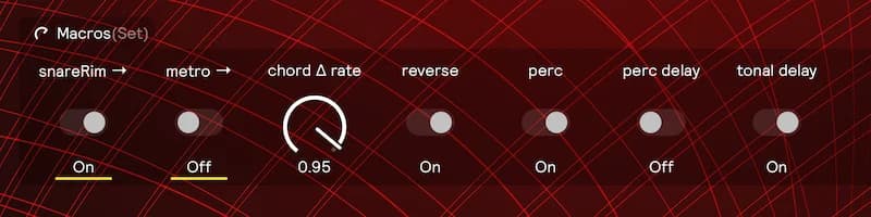 A screenshot of the macros on the Sonic Herbarium sets