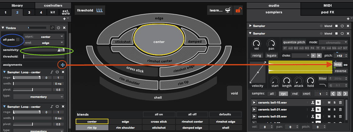 A screenshot of the Szanticska sampler