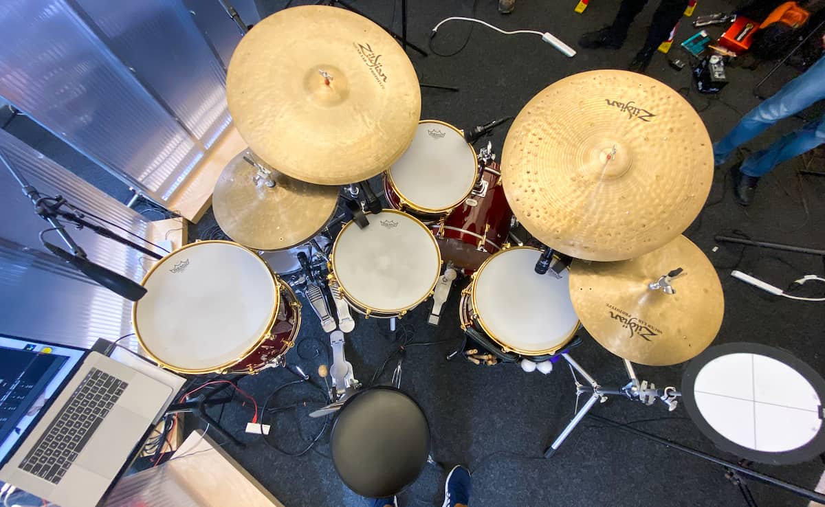 A photo of Kendrick Scott's drumset