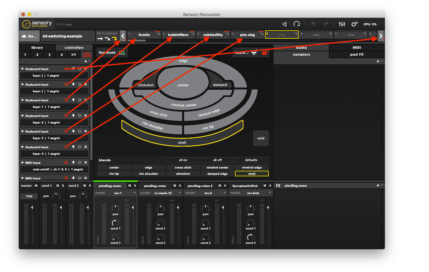 Screenshot image of the computer keyboard kit switch assignments