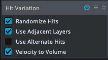 A screenshot of the hit variation parameters in SD3