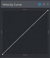 A screenshot of the velocity curve parameter in SD3 with the default linear setting