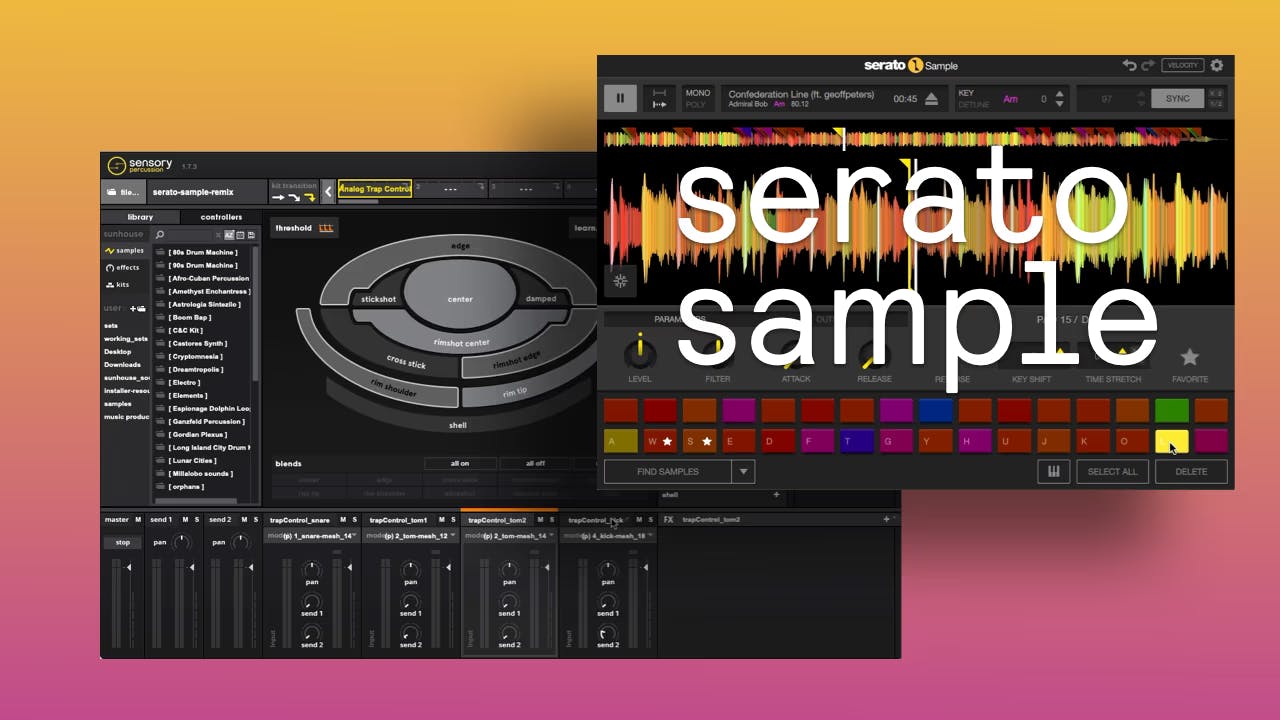 Screenshots of Sensory Percussion and Serato Sample