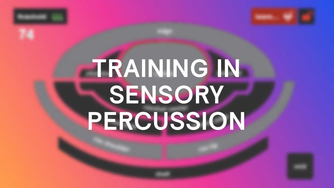 a colorful shot of the Sensory Percussion pads, some are trained, some are untrained.